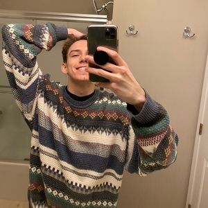 Vintage ETCHINGS XL Ramie-Cotton Sweater